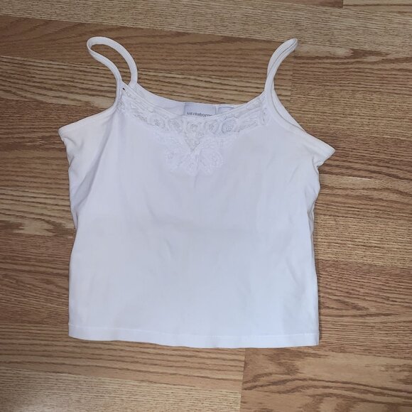 White Liz Clairborne Tank Top Undershirt Crop Top Adult Medium - Picture 1 of 2